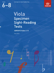 ABRSM: Viola Specimen Sight-Reading Tests - Grades 6-8 (From 2012). Sheet Music