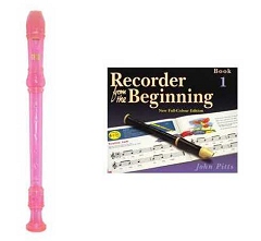 Soprano Pink Recorder and Beginning Tutor Book 1