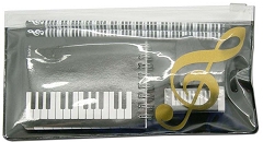 Treble Clef Piano Keyboard Design Stationery Set Cover