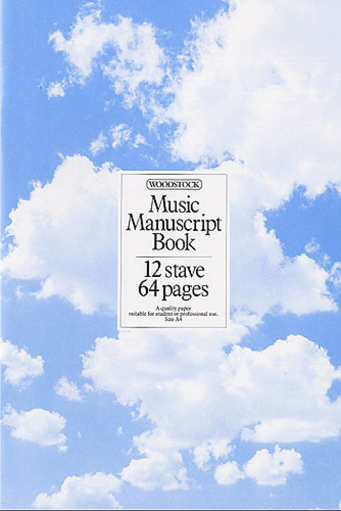 Woodstock Music Manuscript Paper - 12 Stave, 64 pages (A4 Stitched) Cover