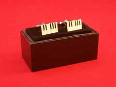 Silver Plated Piano Keyboard Cufflinks