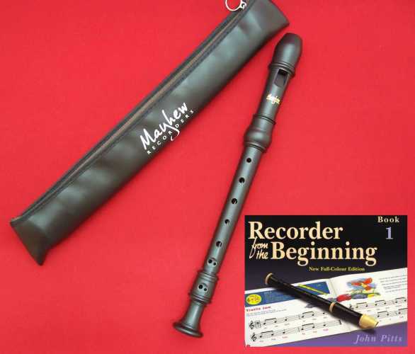 High Quality School Descant/Soprano Recorder with Beginner Tutor Book 1