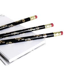 Pencil (Pack of 10): Treble Clef (Black And Gold).