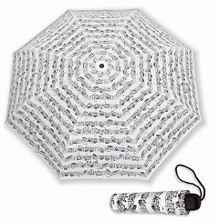 Sheet Music Notes Vienna World Mini Compact White Umbrella