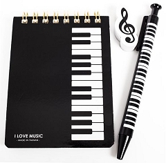 Piano Keyboard Design Stationery Set